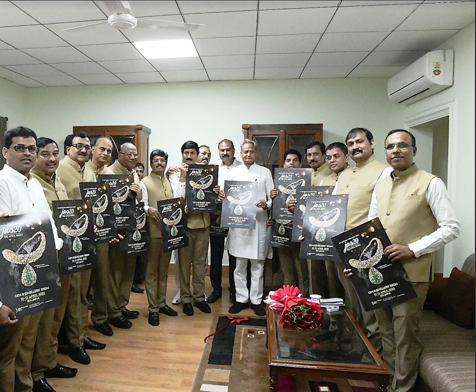 Rajasthan CM Ashok Gehlot Releases JAS 2020 Poster India’s leading B2B gem and jewellery magazine