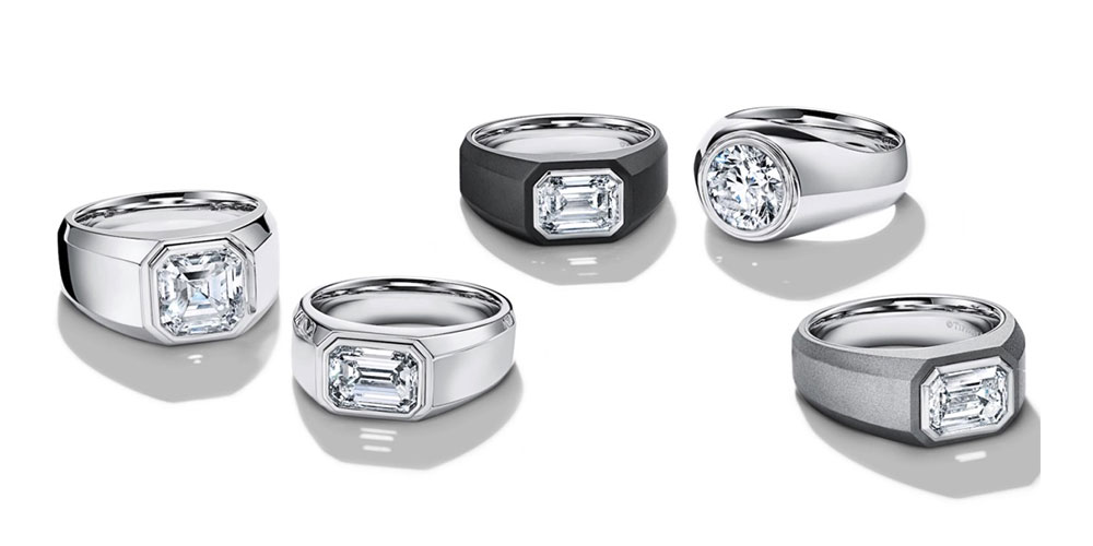Tiffany & Co. Five-Row Band Ring in Platinum, Retail $1800