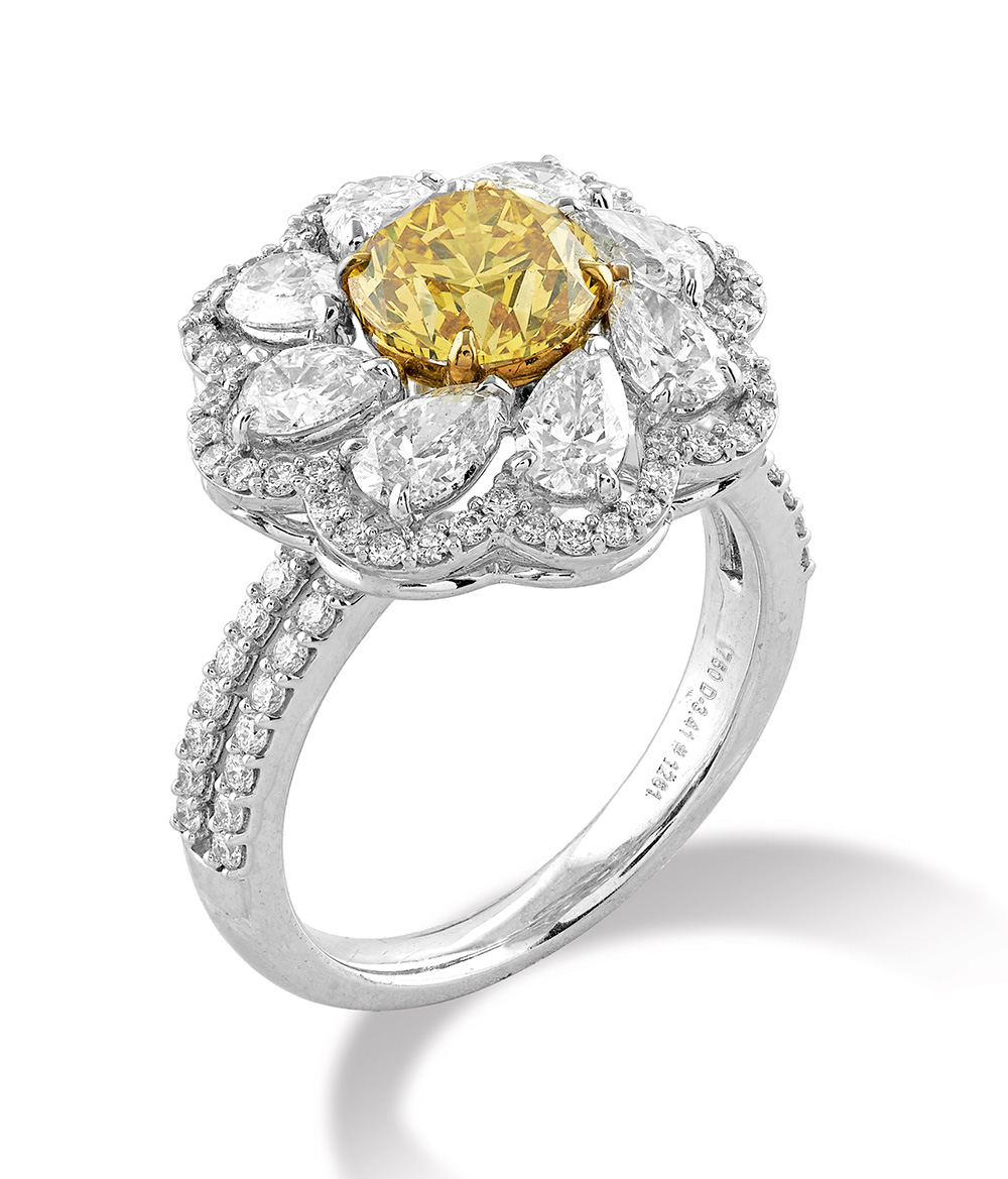 Ladies Single Diamond Studded Fancy Ring Manufacturer,Supplier,Exporter