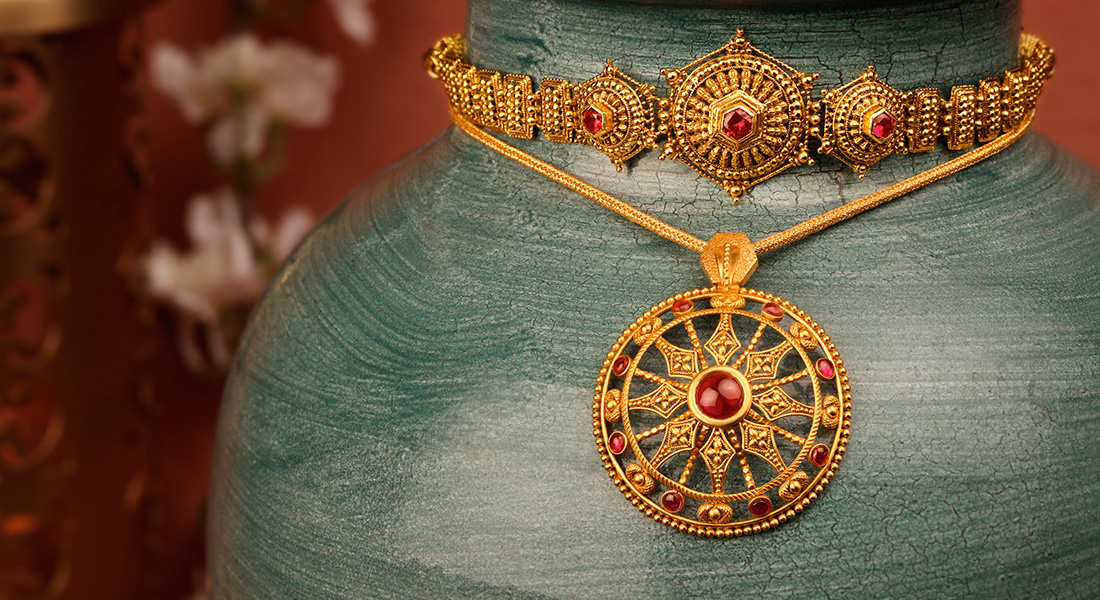 Gold Plated Rajasthani Ethnic Layered Long gold plated necklace –  Silvermerc Designs