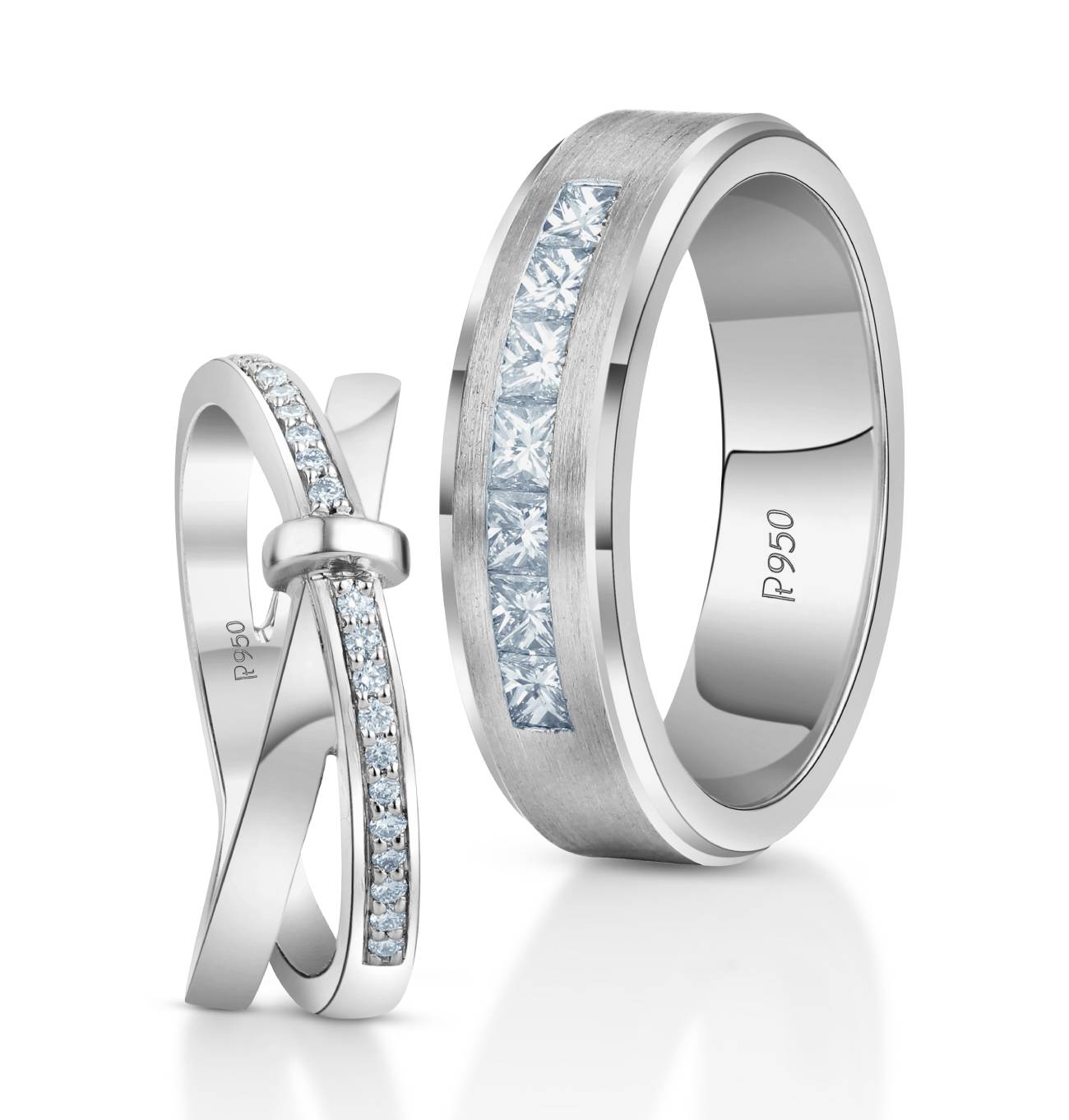 Emerge in Love Fusion Platinum Wedding Rings |