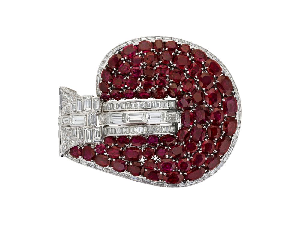 An exceptional ruby and diamond 'Jarretière' bracelet, by Van Cleef & Arpels, 1937. Estimate: $2,500,000–$4,500,000