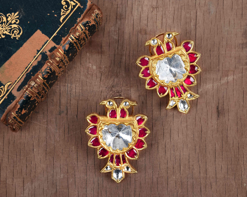 Gold Plated Beaded Gold Earring Jewellery Regular Sale Price – Saraf RS  Jewellery