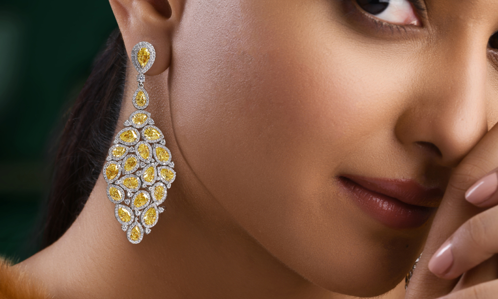 Vintage Halo Diamond Earrings Rose Gold Cluster Pear Moissanite Studs | La  More Design